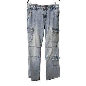 ZARA Light Wash Faded Cargo‎ Jean Sz 4